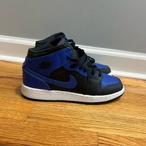 Boys Air Jordan Black and Blue Sneakers